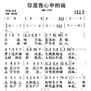 你是我心中的城_民歌简谱_词曲:志同 晓风