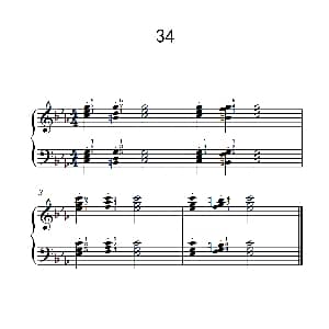 和弦练习 34 钢琴谱