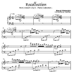 Recollection 钢琴谱 城之内 美莎