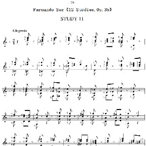 Fernando Sor 12 Studies,Op.35 吉他谱