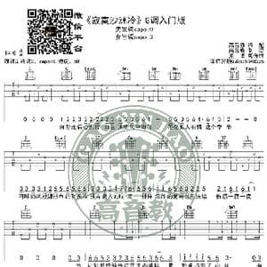 寂寞沙洲冷 吉他谱G调入门版 高音教编配 猴哥吉他教学_歌谱投稿