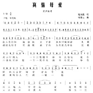 真情母爱_通俗唱法乐谱_词曲:张咏民 张慧云