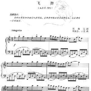 飞舞_通俗唱法乐谱_词曲:胡海泉 胡海泉 吕雯