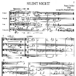 小提琴谱 | SILENT NIGHT 圣诞音乐 弦乐四重奏 Franz Gruber