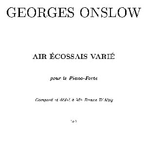 Air Ecossais Varie Op.5 钢琴谱 乔治 翁斯洛 George Onslow