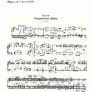 Allegretto in C Minor D.915 钢琴谱