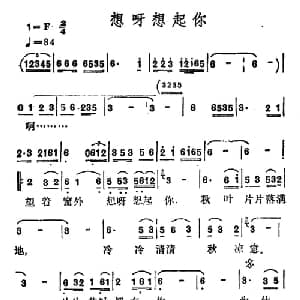 想呀想起你_通俗唱法乐谱
