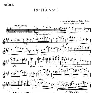 小提琴谱 | ROMANZE 浪漫曲 选自 公主梅特涅的专辑 理查德 瓦格纳