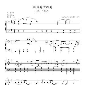 因为爱所以爱 钢琴谱 谢霆锋