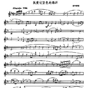 小提琴谱 | 我爱这篮色的海洋 胡宝善