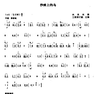 二胡谱 | 沙滩上的岛 冰岛民歌 王莉莉订谱