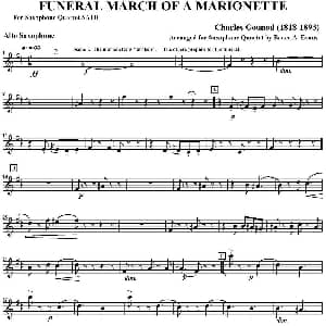 萨克斯谱 | FUNERAL MARCH OF A MARIONETTE 四重奏 中音萨克斯分谱