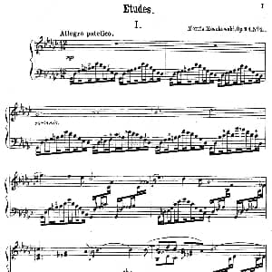 3首音乐会练习曲 钢琴谱 莫里兹 莫什科夫斯基