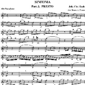 萨克斯谱 | SINFONIA Part 3. PRESTO 四重奏 中音萨克斯分谱