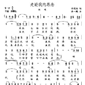 走进我的思念_通俗唱法乐谱_词曲:李福海 李一鹏
