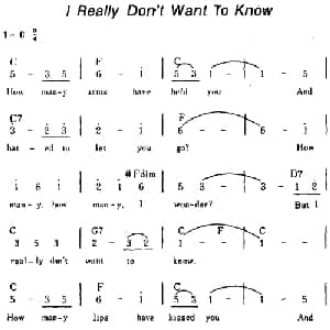 I Really Don't Want To Know 美国 _外国歌谱