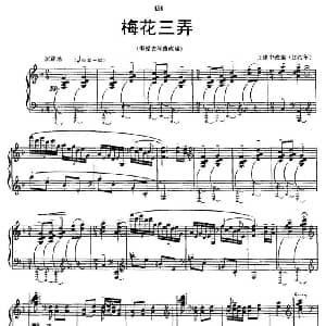 梅花三弄 钢琴谱 王建中改编