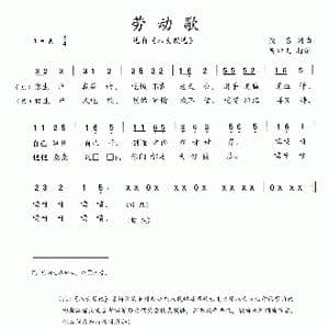 八大歌选:劳动歌_歌曲简谱_词曲:佚名 佚名