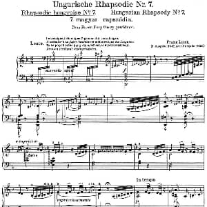 李斯特 匈牙利狂想曲 Hungarian Rhapsodies S.244 No.7 钢琴谱 李斯特
