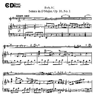 小提琴谱 | Sonata in D Major,Op.16 No.1 小提琴 钢琴伴奏 Bach 巴赫