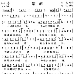 晴朗_通俗唱法乐谱_词曲:许巍 老狼