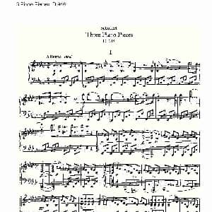 3 Piano Pieces D.946 钢琴谱