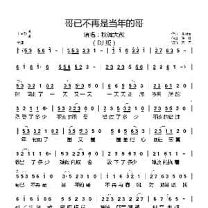 哥已不再是当年的哥 DJ版_歌谱投稿_词曲:张灵茹 陈伟