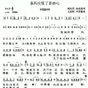 春风吹暖了百姓心_歌谱投稿_词曲:樊传发 梁兆堂 尤淑彩 李亚盟