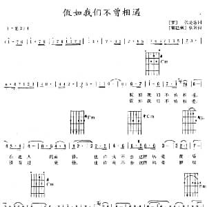 假如我们不曾相遇 吉他谱