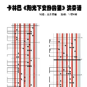 阳光下安静的猫 拇指琴卡林巴琴演奏谱