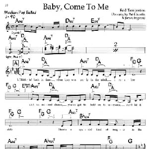 Baby,Come To Me_外国歌谱