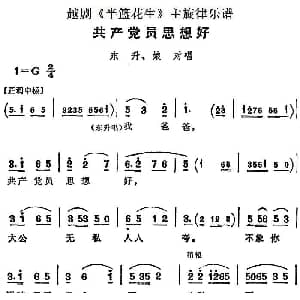 越剧谱 | 越剧 半篮花生 全剧主旋律乐谱 共产党员思想好 P22 24
