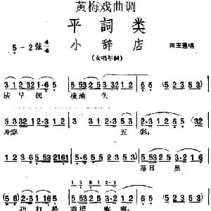 黄梅戏谱 | 黄梅戏曲调平词类 小辞店