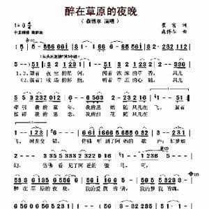 醉在草原的夜晚_歌曲简谱_词曲:崔富 森博尔