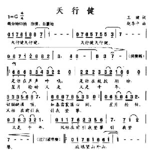 天行健_通俗唱法乐谱_词曲:葛逊 赵季平