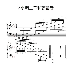 第六级 8.c小调主三和弦琶音 中央音乐学院 钢琴 业余 考级教程 4 6级