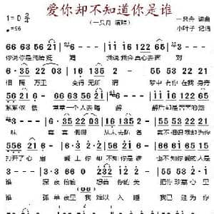 爱你却不知道你是谁_歌谱投稿_词曲:一支舟 一支舟