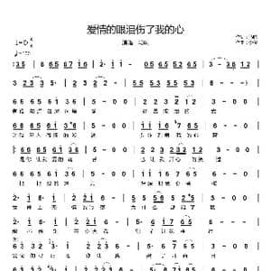 爱情的眼泪伤了我的心_歌曲简谱_词曲:马响 李俊