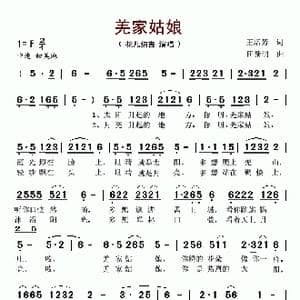 羌家姑娘_歌谱投稿_词曲:王培芳 田新明