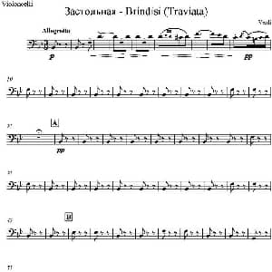Brindisi Traviata 饮酒歌 管弦乐 大提琴分谱