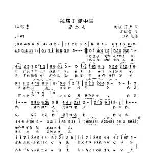 我属于你中国_歌曲简谱_词曲:田地 阎肃 王佑贵