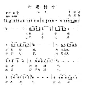 相思树叶_美声唱法乐谱_词曲:张藜 晓其