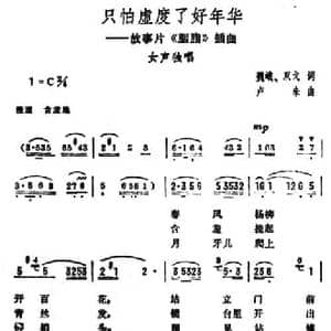 只怕虚度了好年华_民歌简谱_词曲:魏峨 双戈 卢来