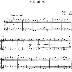 小提琴谱 | 初级小提琴二重奏 欢乐颂 贝多芬曲 张以一改编