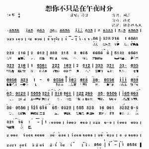 想你不只是在午夜时分_歌曲简谱_词曲:周兵 路勇