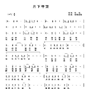 月下独守望_通俗唱法乐谱_词曲:金韵 快乐好歌