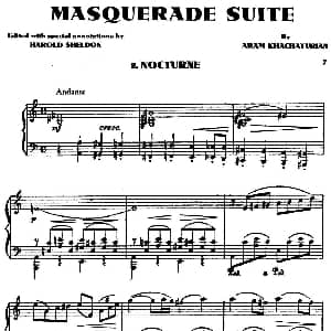 Masquerade Suite 钢琴谱 ,阿拉姆 伊里奇 哈恰图良