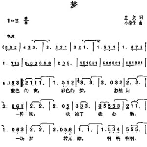 邓丽君演唱金曲 梦_通俗唱法乐谱_词曲:庄奴 小椋佳
