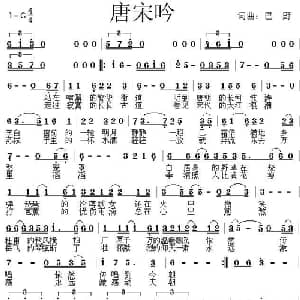唐宋吟_通俗唱法乐谱_词曲:巴野 巴野