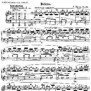 Bolero in C Major Op.19 钢琴谱 肖邦 chopin